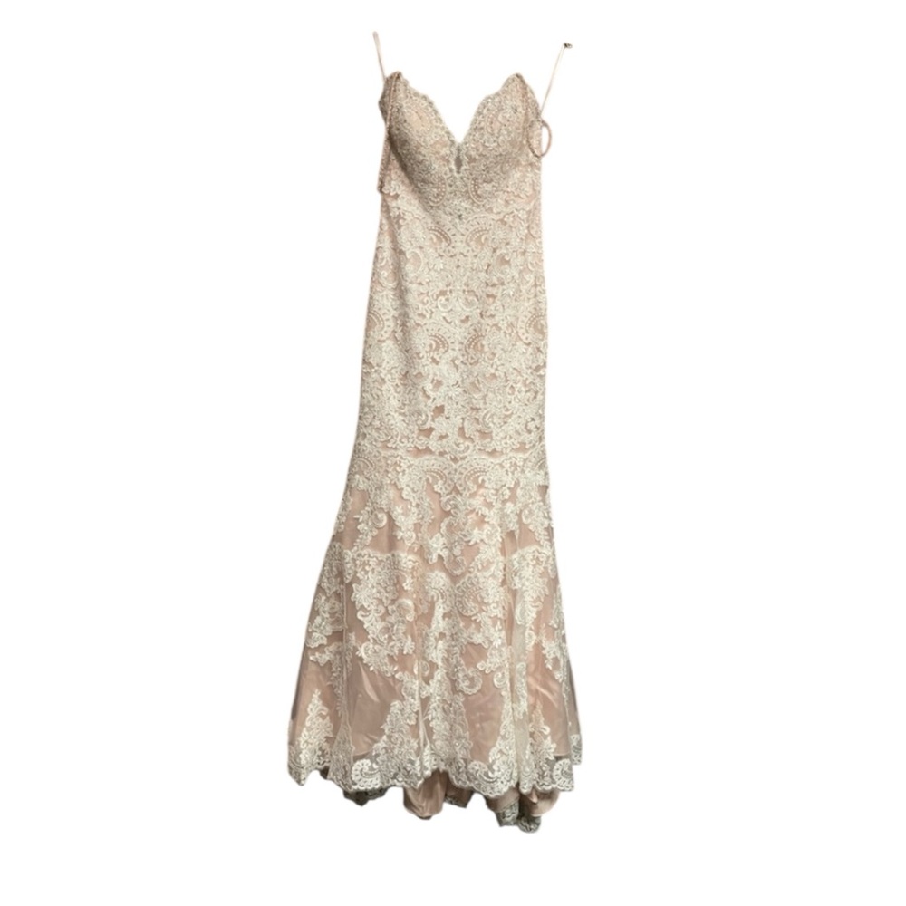 Mori Lee 5415 Blush and Ivory Lace Mermaid Wedding Dress